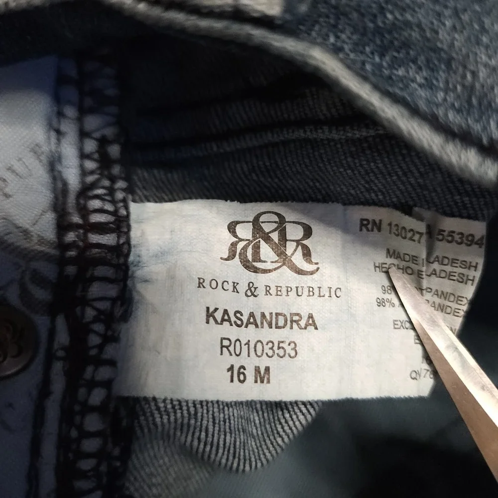 Rock & Republic Kasandra Womens‎ 16 Boot Cut Mid Rise Jeans